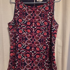 Vineyard Vines Navy and Red Floral Top